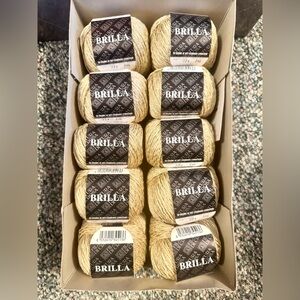 10 Skeins Fila Brilla Textured Cream Yarn